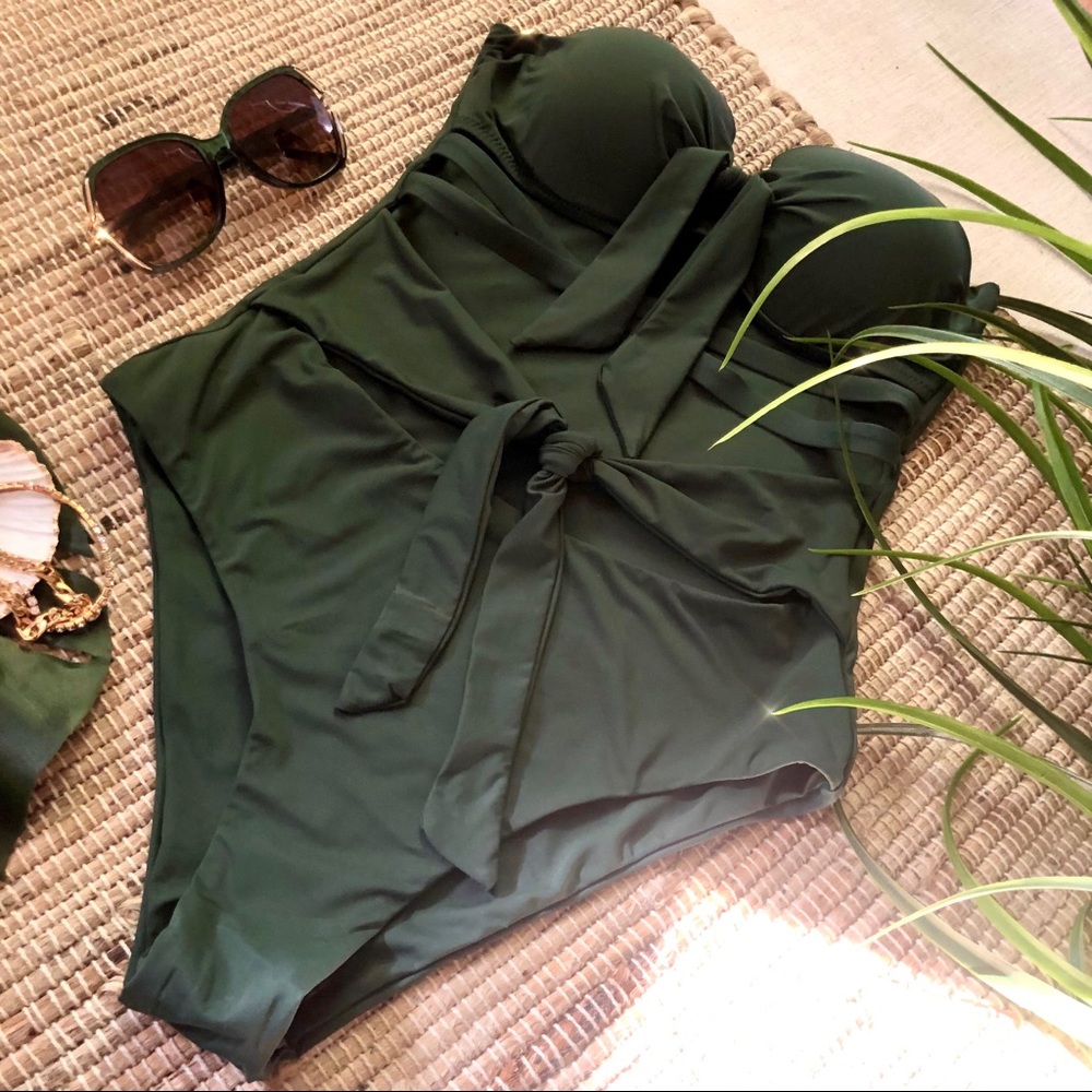 Green One Piece Swim Suit